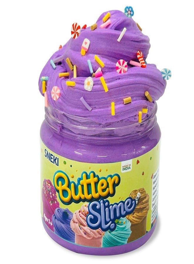 SNEKI Purple Lavender Scented Butter Slime for Kids 3-10 Years | Soft & Stretchy Engaging Play Kit with Sprinkles & Candy Charms - DIY Slime, Stress-Relief Toy, Birthday Return Gift for Boys & Girls - Image 1