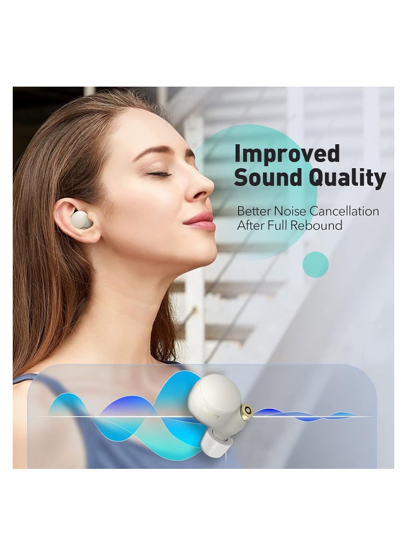 KASTWAVE Memory Foam Tips for Sony WF-1000XM4 / WF-1000XM3, Anti-Slip Replacement Ear Tips for Sony True Wireless Earphones, Fit in The Charging Case, Perfect Noise... - Image 3