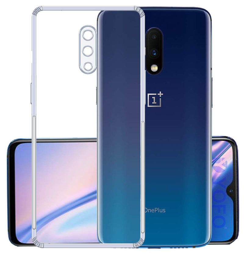 YOFO Silicon Full Protection Back Cover for OnePlus 7 (1+7) (Transparent) Shockproof Ultra Thin - Image 1