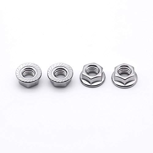 EASTLO 1/4"-20 Serrated Flange Hex Lock Nuts Hexagon Nuts, 304 Stainless Steel 18-8, Full Thread, Coarse Thread UNC, Pack of 25 - Image 5
