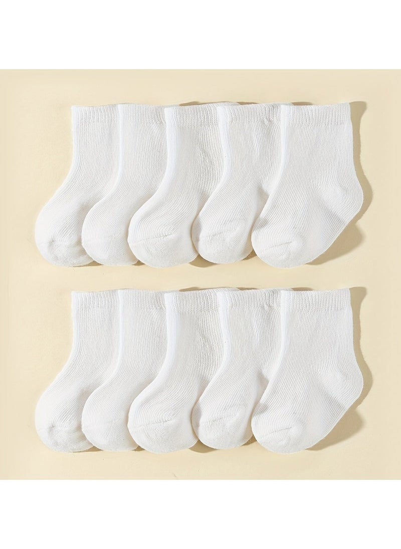 10 Pairs Of Infant And Toddler Four-Season Short Socks And Mid-Tube Socks - Image 1
