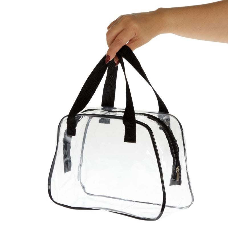 Zodaca Clear Stadium Bag - Quick Security Clear Bag for Stadium Events & Concerts - Waterproof PVC Transparent Travel Pouch for Toiletries - Secure Zipper Closure - 11 x 4 x 7 in, Transparent - Image 5