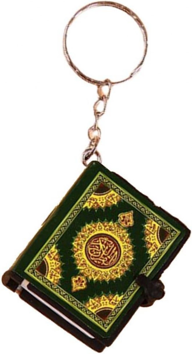 Mini Ark Book Key Chain Religious Pendant Charms Keyring, Car Rear Mirror Hanging Decorative Ornaments Bag Purse Decor Necklace, Green, 3.5x4cm - Image 5