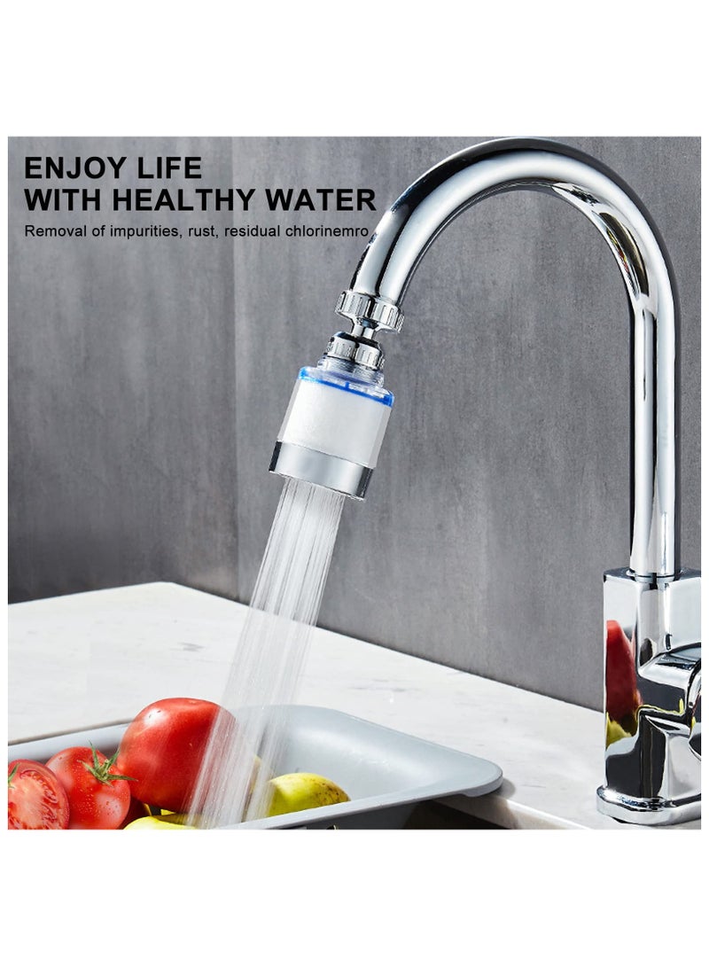 2pack Sink Filter Faucet, Universal 360 ° Rotating Bathroom Sink Filter, Equipped With 20 Filter Cartridges, Suitable For Home Kitchens And Bathrooms  - Image 5