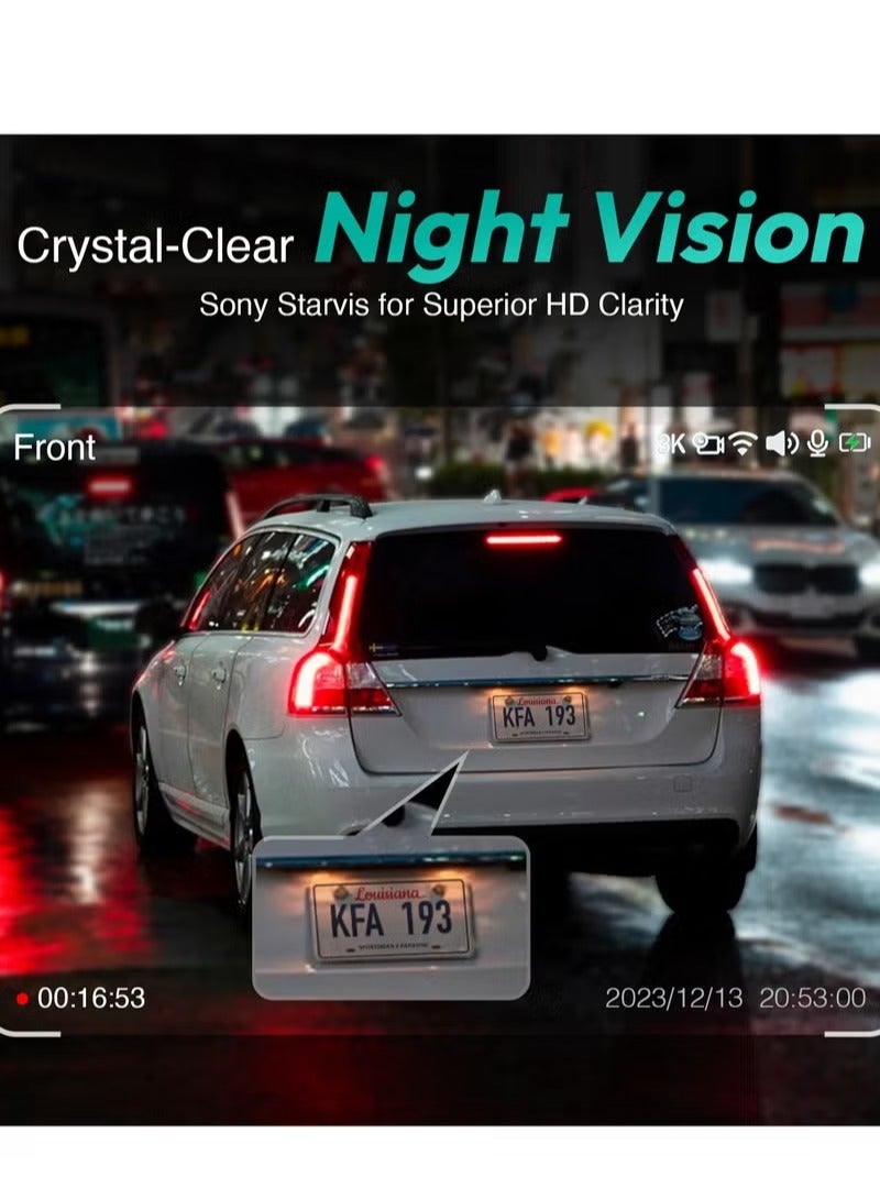 Botslab G500H Pro Dash Cam 3K Front 1080 Rear ADAS Built-in GPS Front 5MP FHD Camera HD Night Vision//Dash Cameras // - Image 4