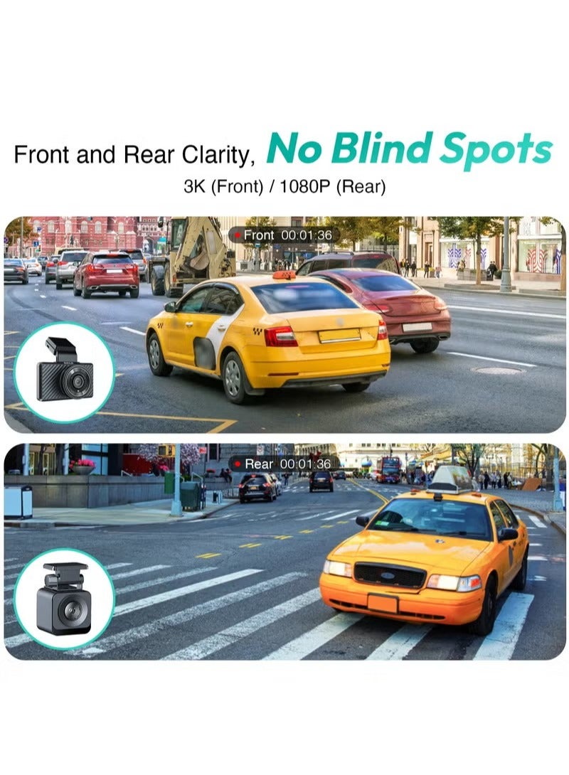 Botslab G500H Pro Dash Cam 3K Front 1080 Rear ADAS Built-in GPS Front 5MP FHD Camera HD Night Vision//Dash Cameras // - Image 5