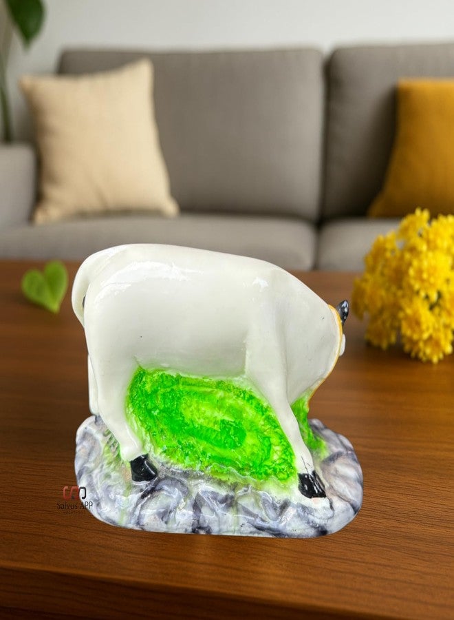 Salvus App SOLUTIONS Handmade Kamdhenu Cow with Calf Idol Sculpture | Vastu Showpiece | Table Decor | Kamdhenu | Gift Item | Return Gift | Showpice for prosparity (4.5x3.5 Inch) - Image 5