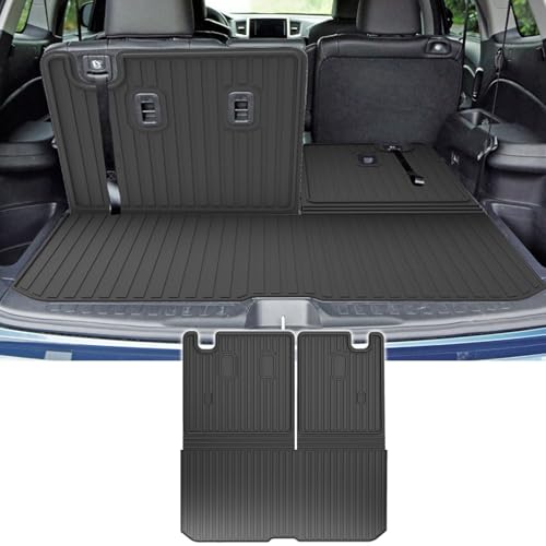TTX LIGHTING Original Cargo Mat & Backrest Mat Fit for Honda Pilot 2016-2025 2026 (No Elite): All Weather Protection Cargo Liner with Backrest Mat Behind 3rd Row Back Seat Protector - Image 1