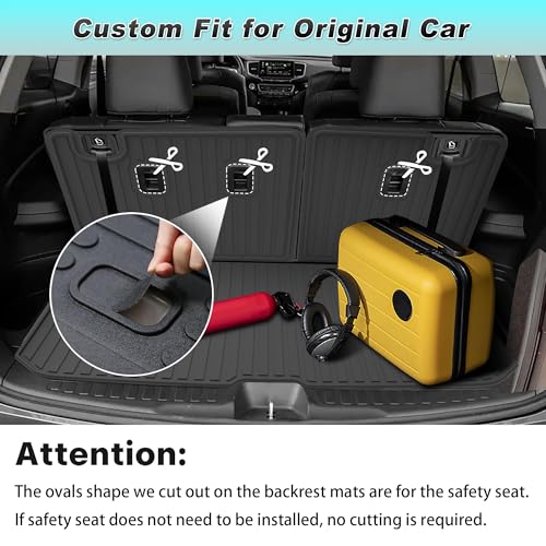 TTX LIGHTING Original Cargo Mat & Backrest Mat Fit for Honda Pilot 2016-2025 2026 (No Elite): All Weather Protection Cargo Liner with Backrest Mat Behind 3rd Row Back Seat Protector - Image 2