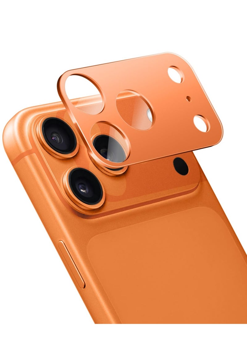 Camera Lens Protector Not Easy to Break Strong Adsorption Case Friendly Tempered Glass Rear Camera Screen Cover For Iphone 17 Pro Max (Orange)