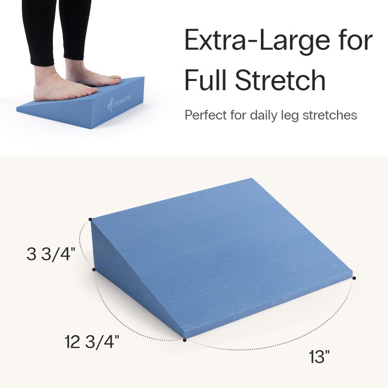 StrongTek XL Foam Yoga Wedge Blocks, Black, Set of 2, 16.5Â° Incline, 13" Ã— 12.75" Ã— 3.75", for Yoga, Stretching, Squats & Physical Therapy - Image 2