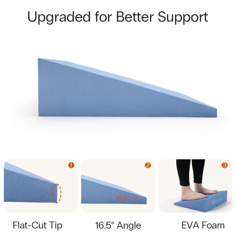 StrongTek XL Foam Yoga Wedge Blocks, Black, Set of 2, 16.5Â° Incline, 13" Ã— 12.75" Ã— 3.75", for Yoga, Stretching, Squats & Physical Therapy - Image 4