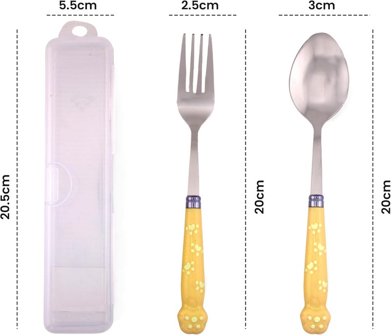 BrainGiggles Kids Cutlery Set with Case, Stainless Steel Cutlery with Rounded Edges, Portable Travel Utensils Set for Kids - Image 4