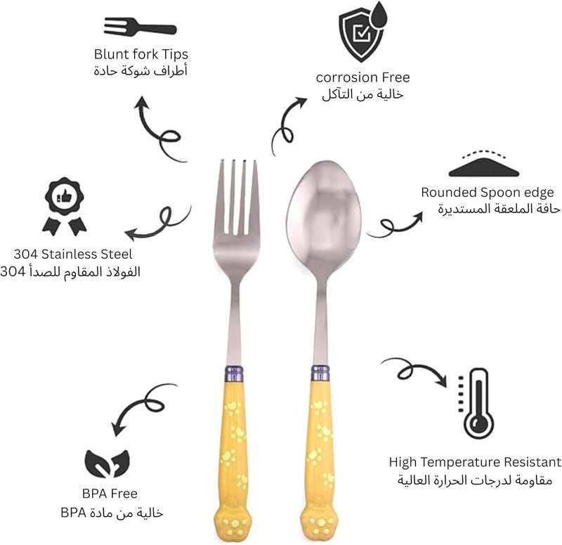 BrainGiggles Kids Cutlery Set with Case, Stainless Steel Cutlery with Rounded Edges, Portable Travel Utensils Set for Kids - Image 2