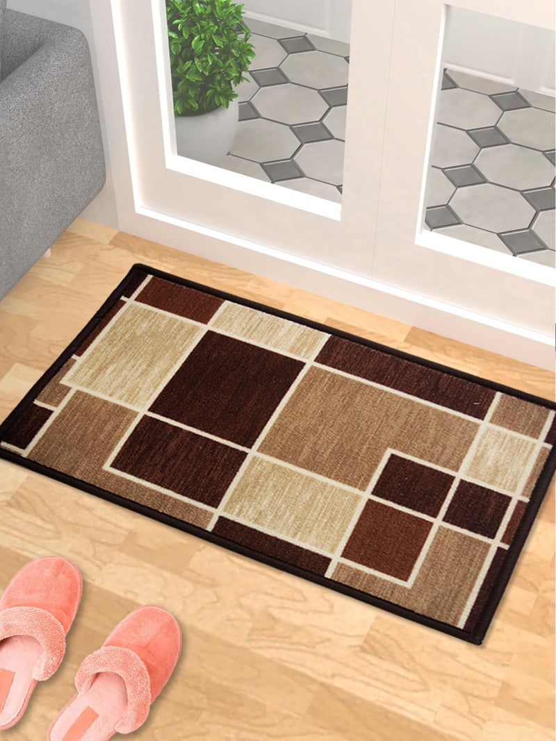 Athom Trendz Athom Living Premium Anti Slip Printed Doormat, Durable Nylon Fabric, Soft Texture, Easy to Clean, Stylish Home Decor Mat for Doorway & Living Room, 37x57 cm |Multicolor (Brown with Beige) - Image 5