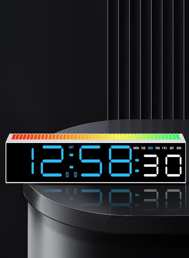 MASHI Digital Alarm Clock, Digital Clock for Bedrooms with 10 Color Changing Night Light，DST, Adjustable Brightness,Dynamic Music Sync for Bedside, Gaming PC & TV Backlight Strips Decoration (Bule) - Image 1