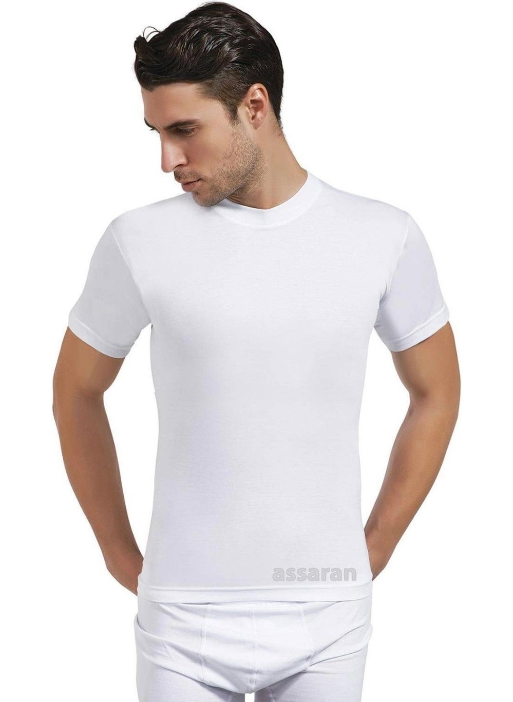 Saran Men's Combed Cotton 100% Cotton Zero Collar Undershirt 3007 - 3 Pieces 