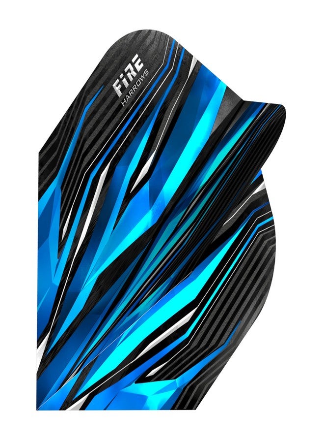 Harrows Fire Dart Flights | 5 x Sets Darts Flights (15 Flights Total) I 100 Micron Dart Flights I Premium Extra Strong Made in UK I Professional Darts Accessories I Blue Dart Flights - Image 2