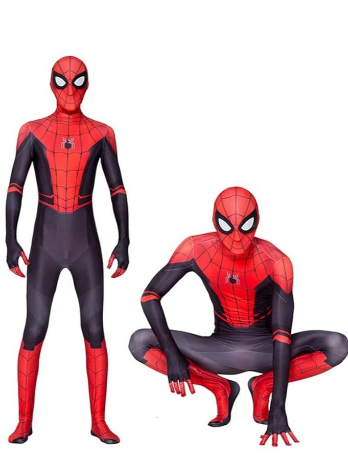 Costume Cosplay Set 3D Style Superhero Cosplay Full Body Bodysuit Spandex Jumpsuit Kids Spider-Man Dress Up (Children's Size: 110-120cm) - Image 1