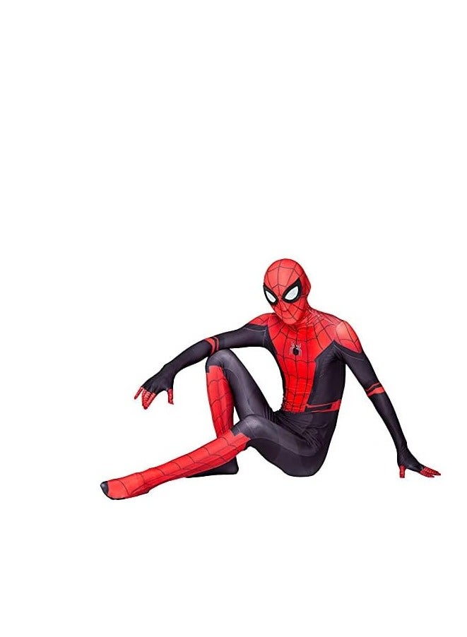 Costume Cosplay Set 3D Style Superhero Cosplay Full Body Bodysuit Spandex Jumpsuit Kids Spider-Man Dress Up (Children's Size: 110-120cm) - Image 3