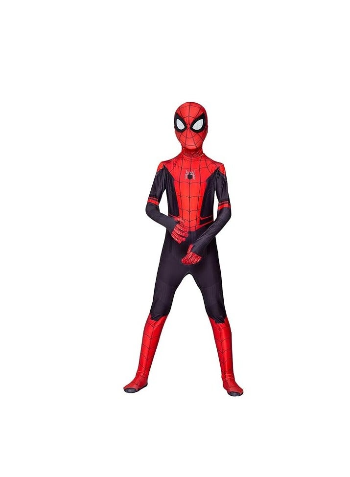 Costume Cosplay Set 3D Style Superhero Cosplay Full Body Bodysuit Spandex Jumpsuit Kids Spider-Man Dress Up (Children's Size: 110-120cm) - Image 5