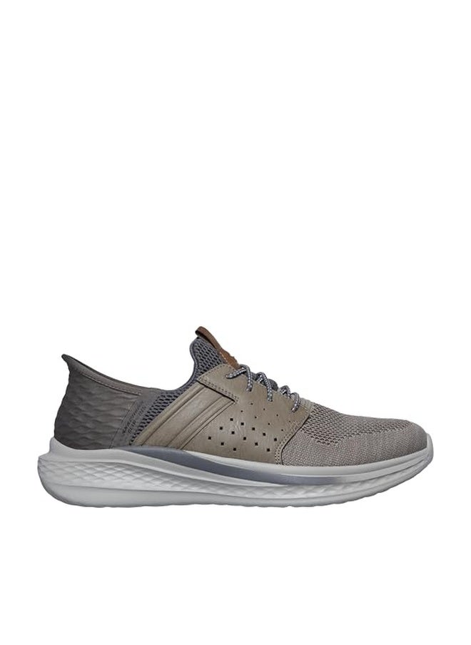 SKECHERS أحذية سكيشرز للرجال سلايد - أوكون سهلة الارتداء بدون استخدام اليدين، بيج، 8، متوسط، أمريكي - Image 1