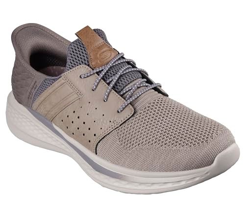SKECHERS أحذية سكيشرز للرجال سلايد - أوكون سهلة الارتداء بدون استخدام اليدين، بيج، 8، متوسط، أمريكي - Image 2