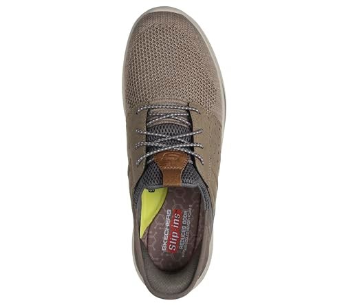 SKECHERS أحذية سكيشرز للرجال سلايد - أوكون سهلة الارتداء بدون استخدام اليدين، بيج، 8، متوسط، أمريكي - Image 3