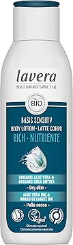 lavera basis sensitiv Body Lotion Rich Natural Cosmetics vegan Organic Aloe Vera Organic Shea Butter certified 250ml white - Image 1