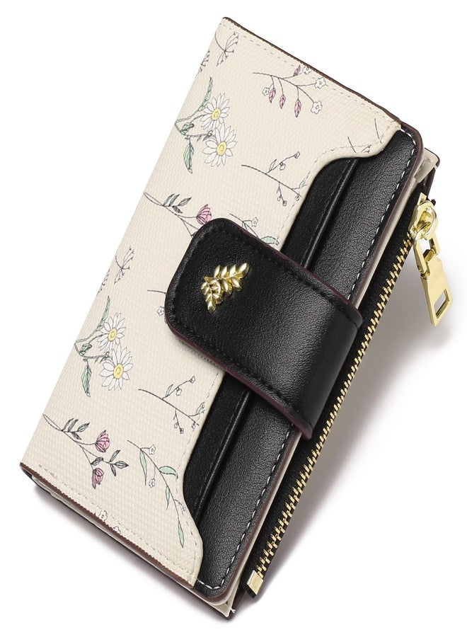 GAEKEAO Small Wallets for Women RFID Blocking Leather Bifold Zipper Pocket Wallet Credit Card Holder with ID Window - Image 1