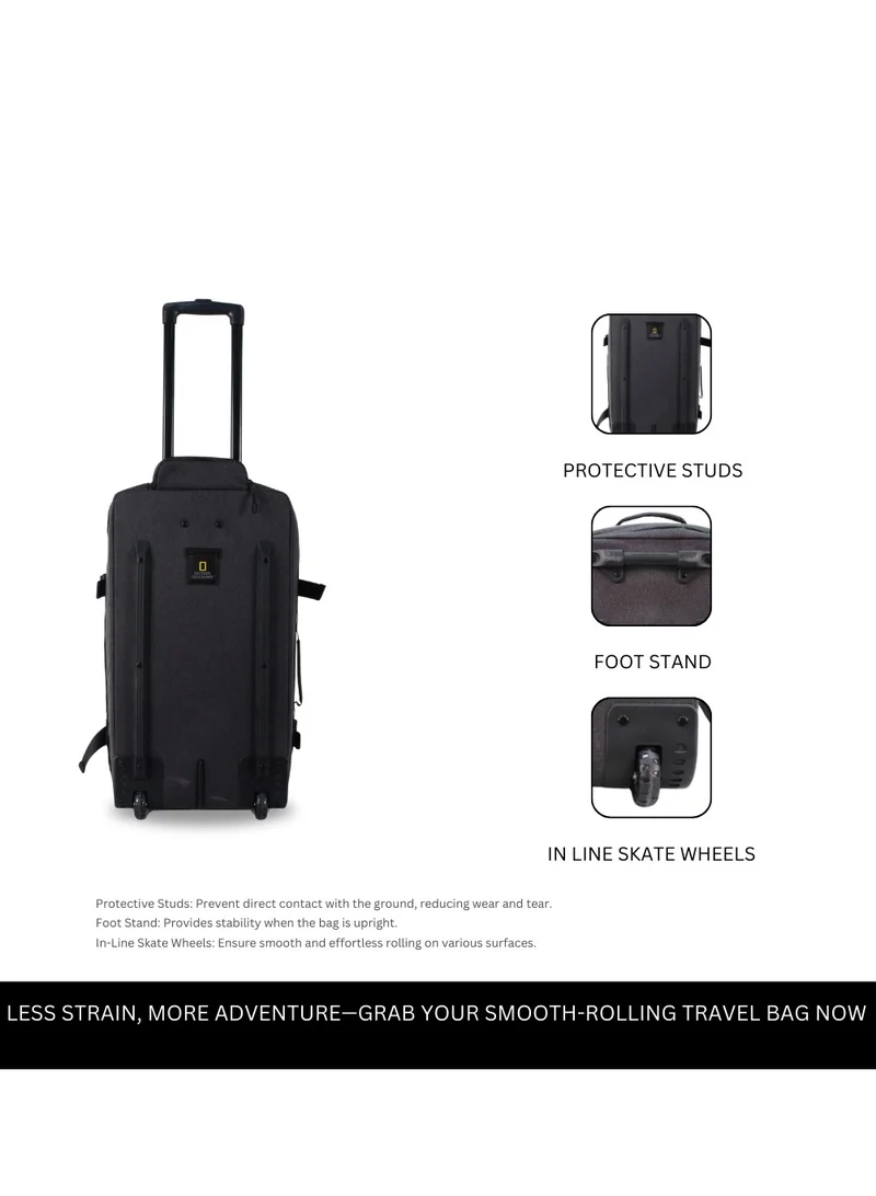NATIONAL GEOGRAPHIC National Geographic Expedition 24 Inches Backpack Black - Bottom Protectors, Durable, Water Resistant, Lightweight, Business Wheel Travel Trolley Bag for Men And Women.