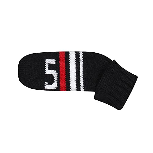 Scott Edward Black Red White Warning Iron Covers,Set of 10 PCS, Adorable and Basically Socks Shape,Washable & Durable Golf Club Head Protector (Black Red White Warning Stripes) - Image 5