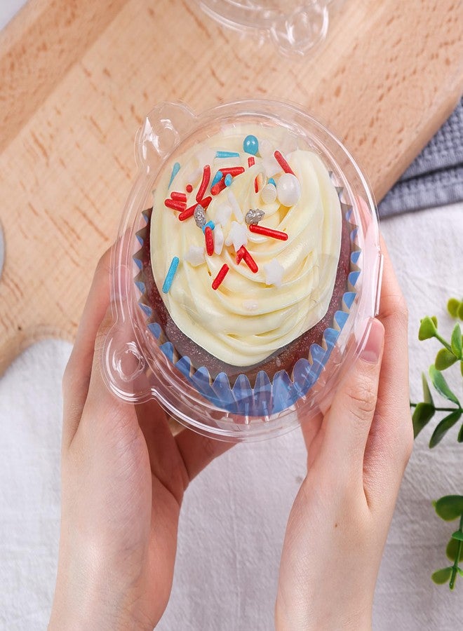 HANSGO 80Pack Individual Cupcake Containers with Lid, 4.3 x 3.2 Inches Plastic Clear Cupcake Holder for Wedding Baby Shower Birthday Party Supply - Image 5