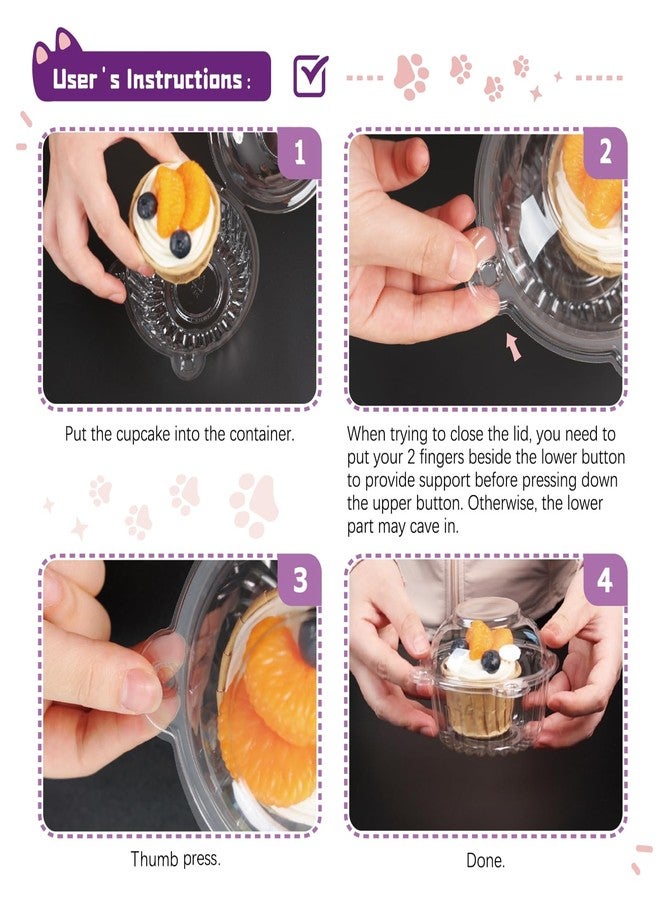 HANSGO 80Pack Individual Cupcake Containers with Lid, 4.3 x 3.2 Inches Plastic Clear Cupcake Holder for Wedding Baby Shower Birthday Party Supply - Image 2