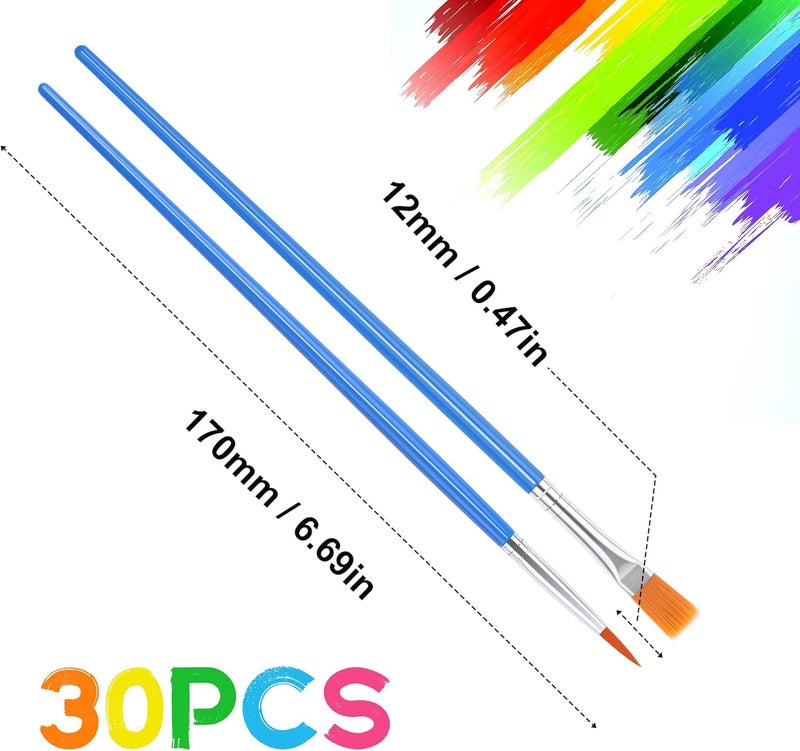 UPINS 30 Pcs Paint Brushes, Small Brush Bulk for Detail Painting - Image 2