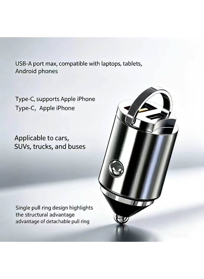 جبني شاحن سيارة صغير GPNE بقوة 30 واط مع منفذي USB-A وUSB-C - Image 1