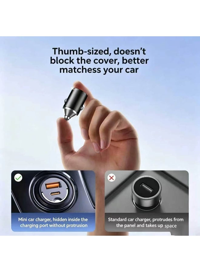 جبني شاحن سيارة صغير GPNE بقوة 30 واط مع منفذي USB-A وUSB-C - Image 2