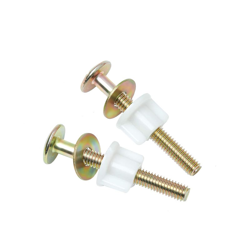 A.I.FORCE 2Pcs Toilet Seat Screws, Steel Toilet Seat Hinge Bolts and Nuts, Heavy Duty Toilet Seat Fastener with Plastic Nuts and Metal Washers, Toilet Hardware Replacement for Top Mount Toilet Seat Hinges - Image 1
