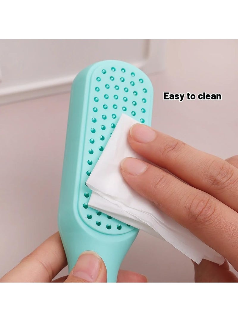 مشط تدليك مضاد للكهرباء الساكنة، فرشاة شعر مريحة وسهلة التنظيف الذاتي مثالية للنساء، مشط تدليك سريع التنظيف بسحب واحد، ميزة التنظيف الذاتي المبتكرة (وردى) - Image 4