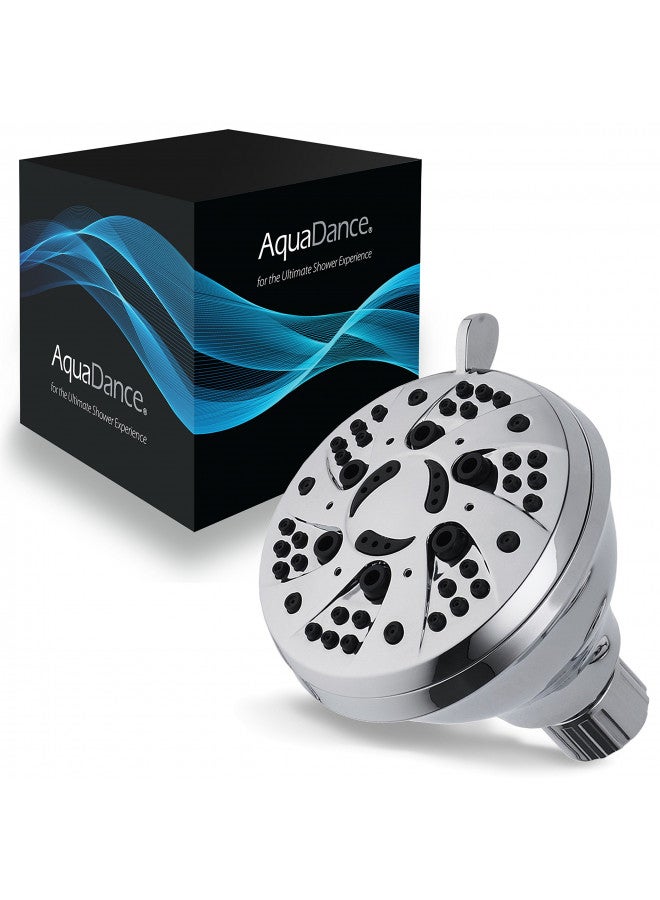 AquaDance Chrome Finish 6-Setting Shower Head for Maximum Power. Enjoy 2.5 gpm Spiral High Performance Luxury Even Under Low Water Pressure - Image 1