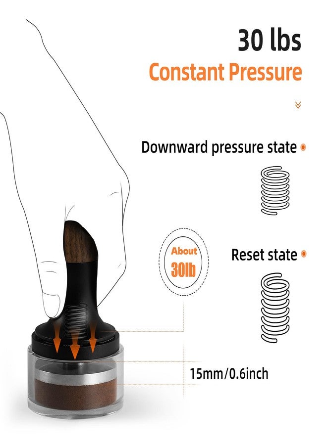 MHW-3BOMBER 49.7mm مكبس إسبريسو - 3 مكابس قهوة مزودة بنابض مع ردود صوتية - مكبس مدرب بارستا مع نابض بديل 15lb / 30lbs - متوافق مع ماكينة إسبريسو ROK T7069F-OS - Image 4
