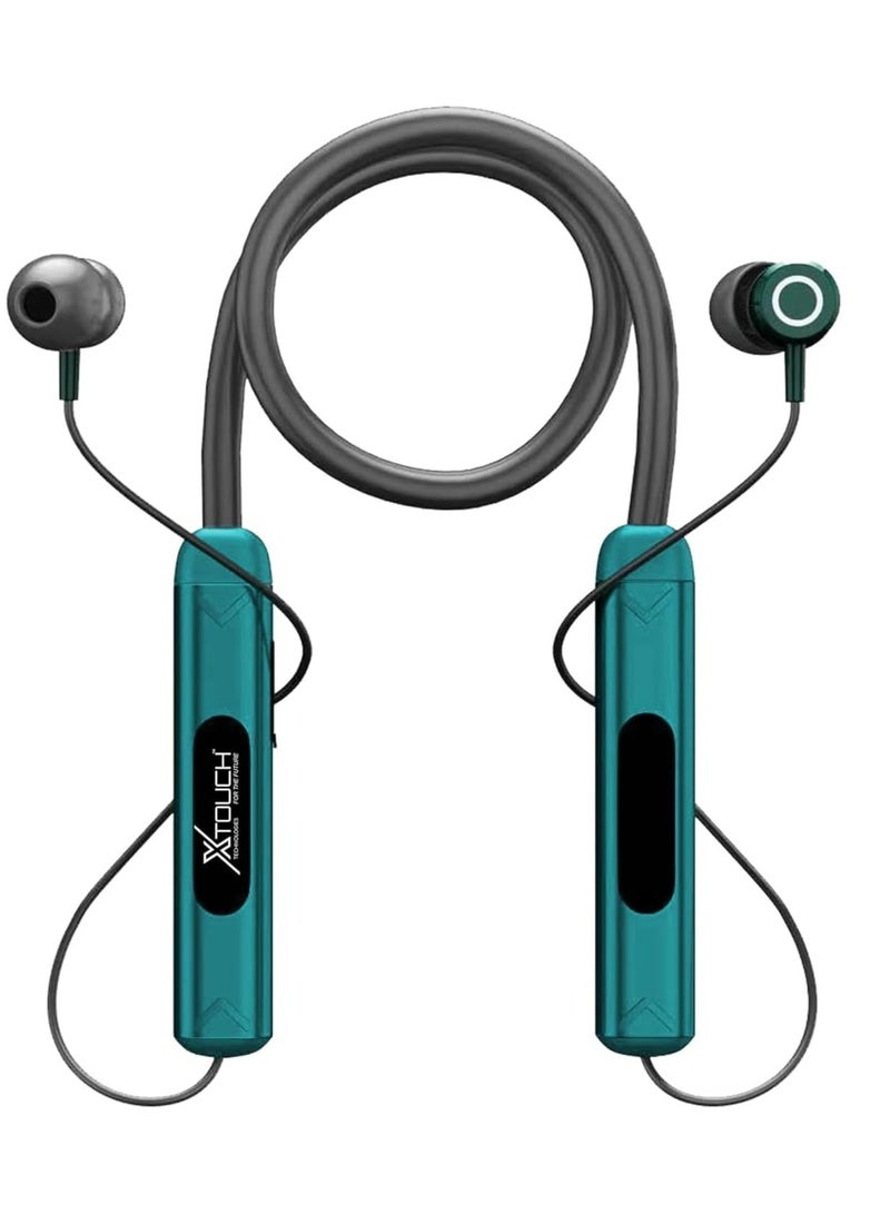 Bluetooth Neckband Earphones – Playtime, Magnetic In-Ear Earbuds with Mic, Voice Assistant, Dual Pairing & IPX6 Waterproof – Green - Image 2