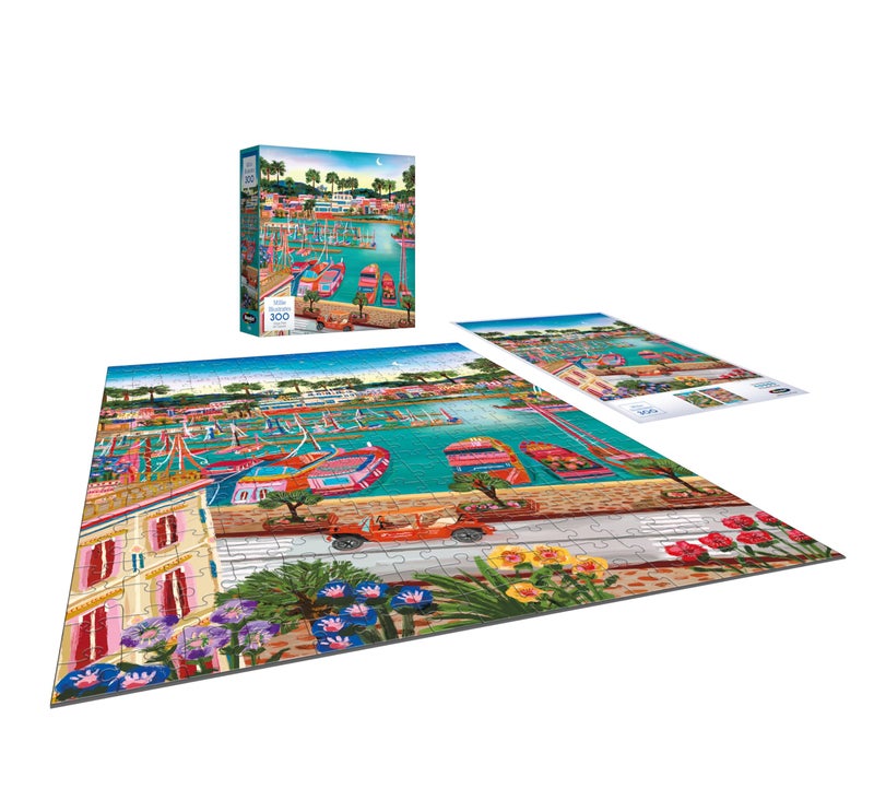 Roseart - Millie Illustrates - Vieux Port De Cannes - 300 Piece Jigsaw Puzzle  Colorful Scenic Travel Art Illustrated Puzzle For Adults - Image 3