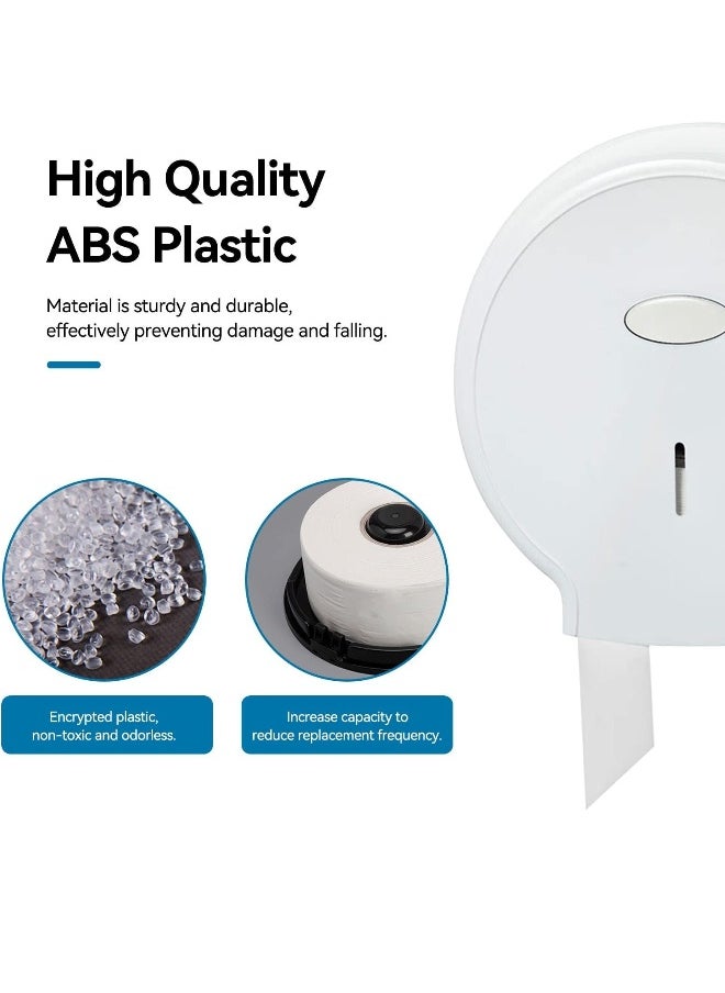 Generic - Wall Mounted Toilet Roll Dispenser 10.6×11.0×4.7inch Jumbo Toilet Paper Holder for Bathroom Waterproof and Durable No Punching Required Plastic Paper Dispenser for School Bathroom Office White - Image 1