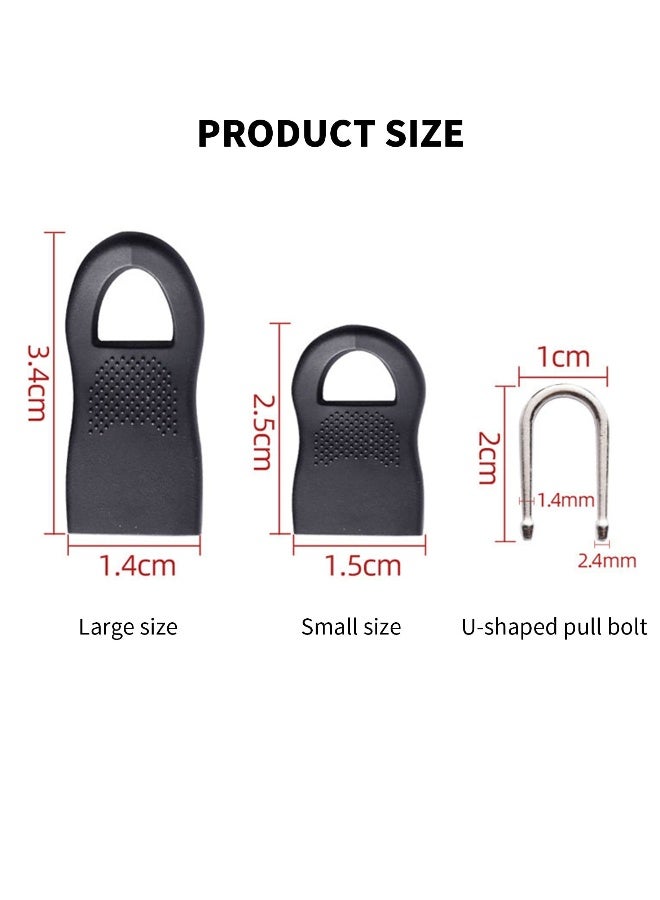 Zipper Pulls, 40PCS Black Universal Zipper Pulls, Tabs Detachable Zipper Repair Kit for Luggage, Backpacks, Jackets, Clothes, Boots, Purse, Coat, Suitcase (Large+Small) - Image 3