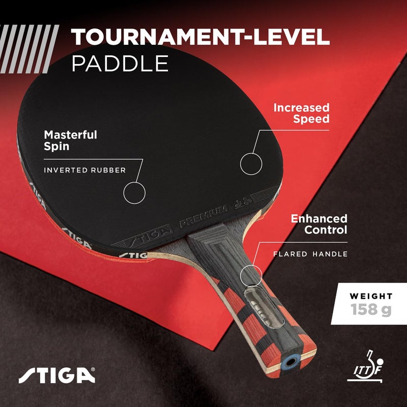 STIGA Evolution Performance Ping Pong Paddle - 6-ply Light Blade - 2mm Tournament-Approved Premium Sponge - Flared Handle for Next-Gen Grip & Control - Performance Table Tennis Racket - Image 2