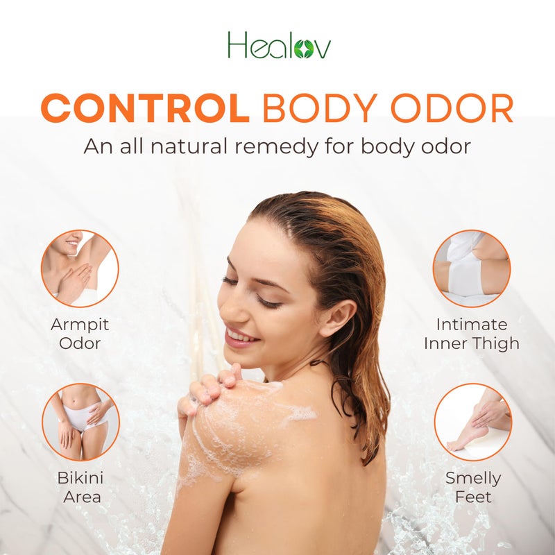 Healov Persimmon Body Wash for Body Odor Control â€“ Purifying Deodorizing Soap for Eliminating Odor â€“ Underarms, Intimate Inner Thigh, Bikini Area, Smelly Feet â€“ Natural Deodorant Soap, Kids Safe - Image 2