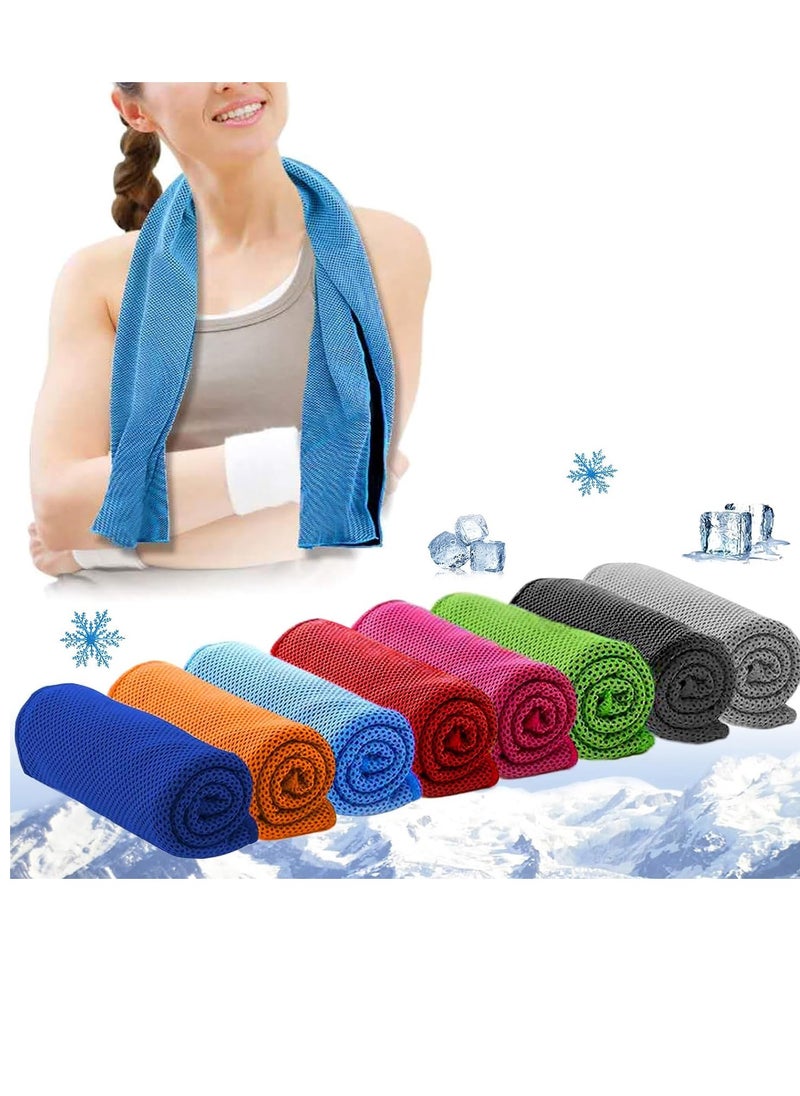 PAMEER 6-Pack Cooling Towel, Ice Towel, Microfiber Sweat Towel Cloth, Soft Breathable Chilly Towel for Yoga, Sport, Gym, Workout, Fitness, Running & More Activities, 90x30cm.  - Image 1