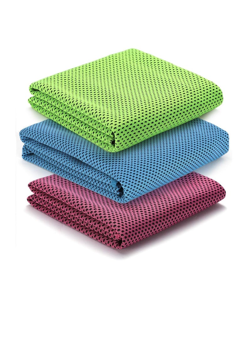 6-Pack Cooling Towel, Ice Towel, Microfiber Sweat Towel Cloth, Soft Breathable Chilly Towel for Yoga, Sport, Gym, Workout, Fitness, Running & More Activities, 90x30cm.