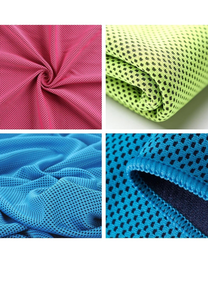 6-Pack Cooling Towel, Ice Towel, Microfiber Sweat Towel Cloth, Soft Breathable Chilly Towel for Yoga, Sport, Gym, Workout, Fitness, Running & More Activities, 90x30cm.